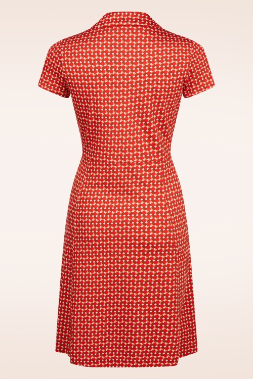 Surkana - Corine Graphic shirt jurk in rood 3