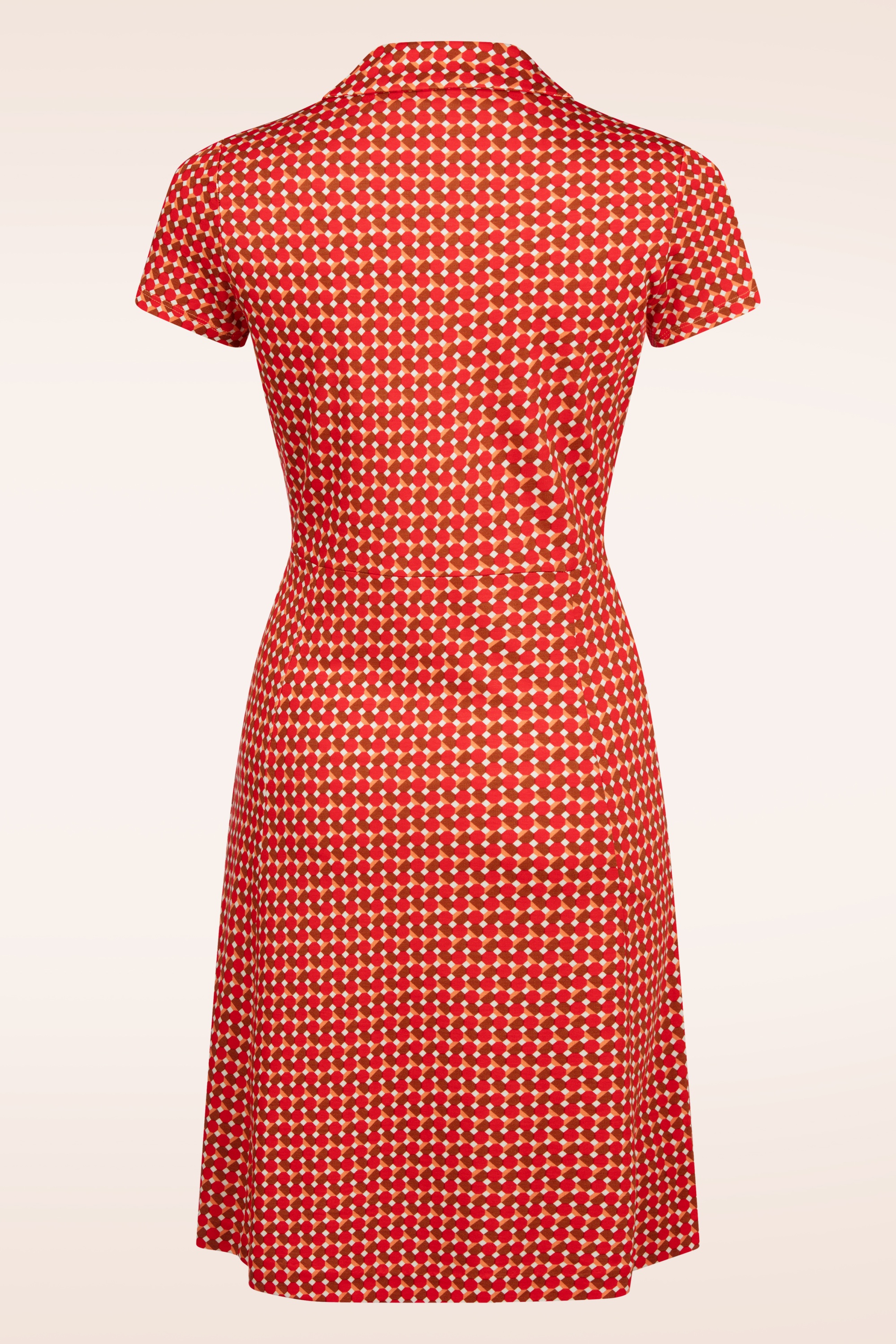 Surkana - Corine Graphic shirt jurk in rood 3