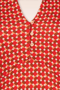 Surkana - Corine Graphic shirt jurk in rood 2