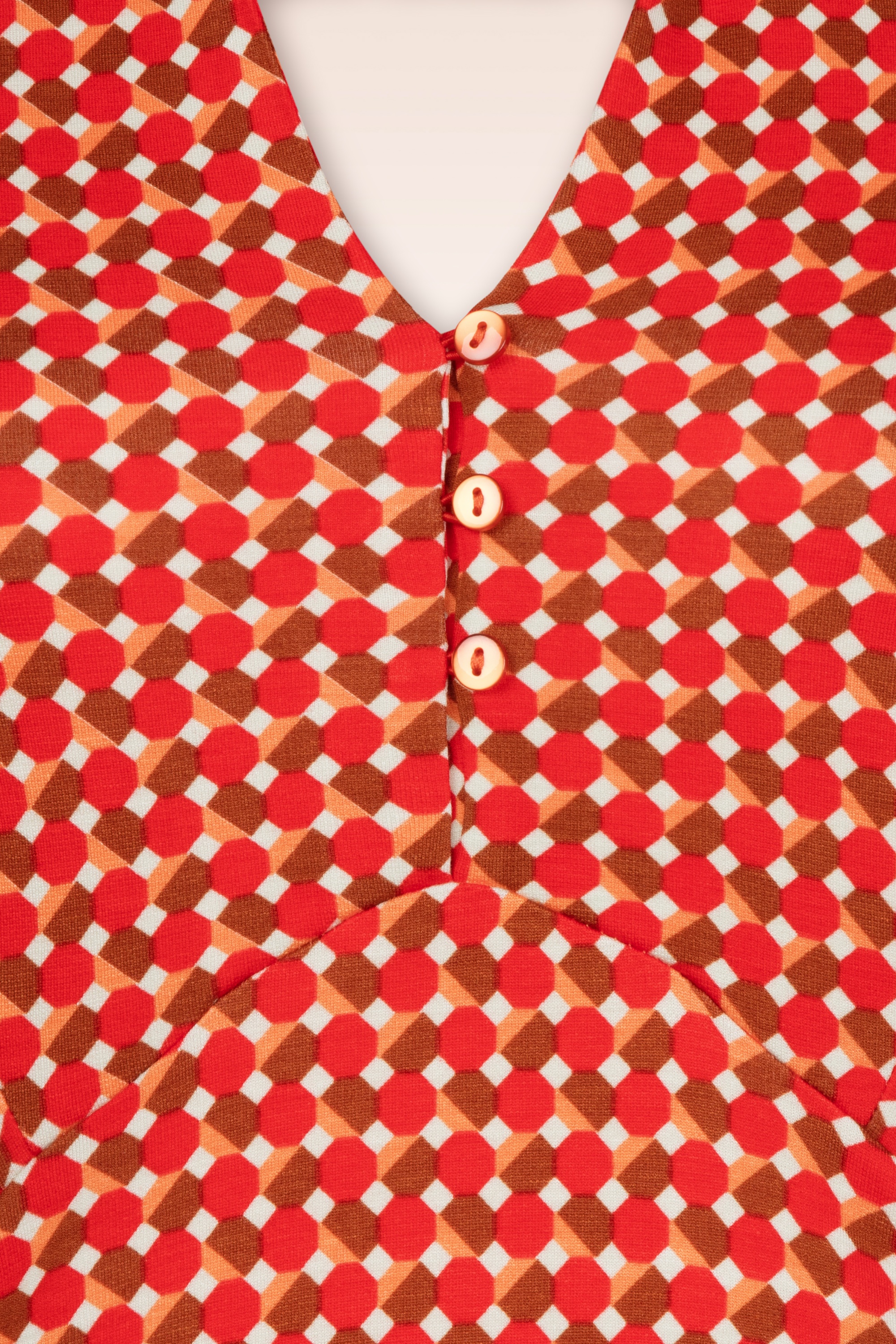 Surkana - Corine Graphic shirt jurk in rood 2