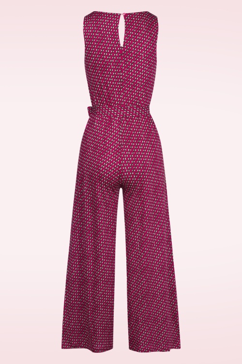 Surkana - Vera Geo Print jumpsuit in fuchsia 3