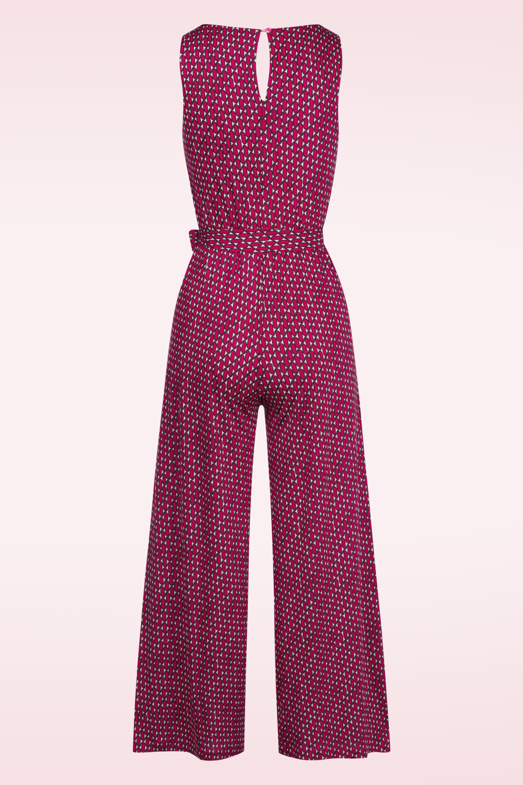Surkana - Vera Geo Print jumpsuit in fuchsia 3