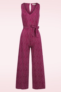Surkana - Vera Geo Print jumpsuit in fuchsia