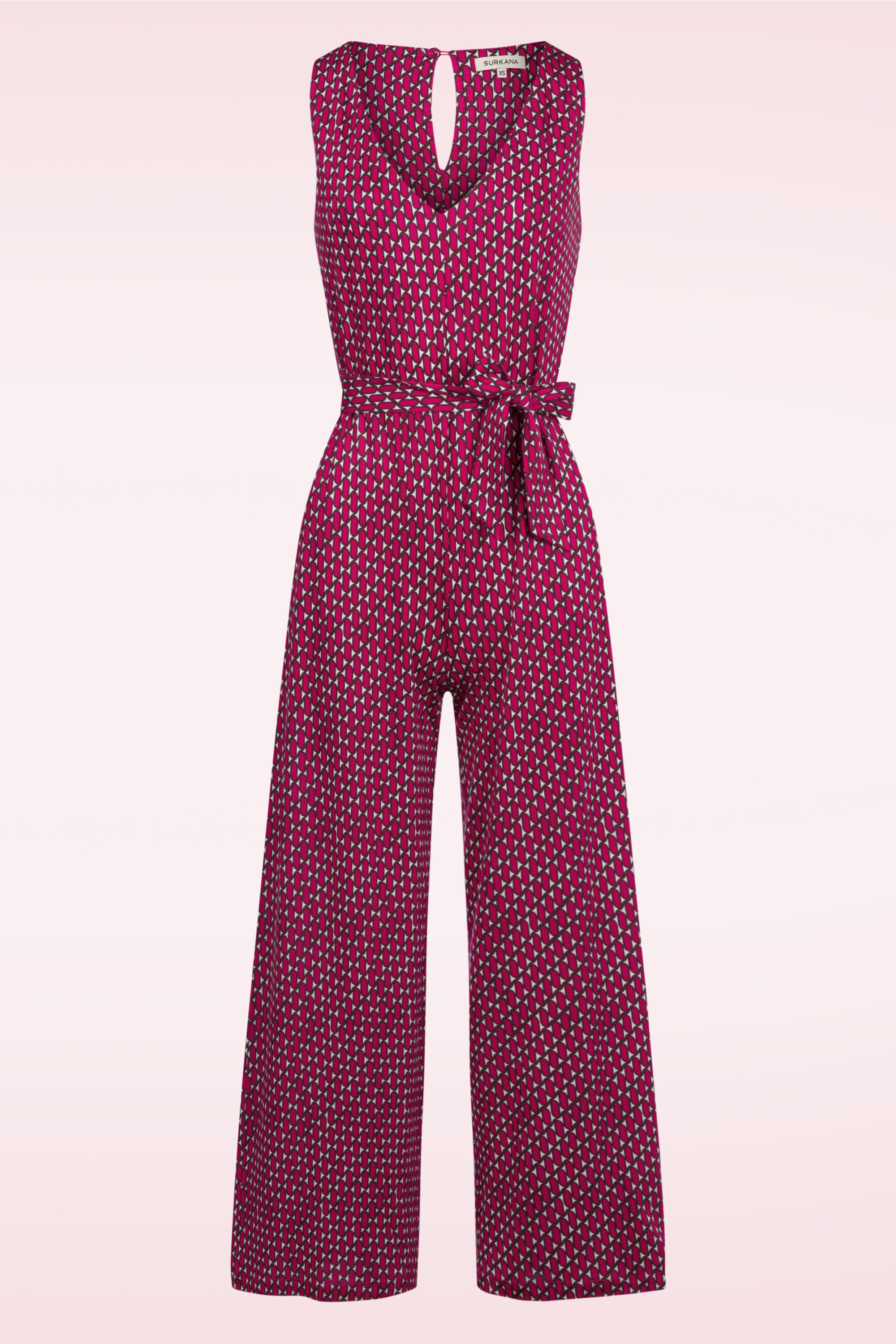 Surkana - Vera Geo Print jumpsuit in fuchsia