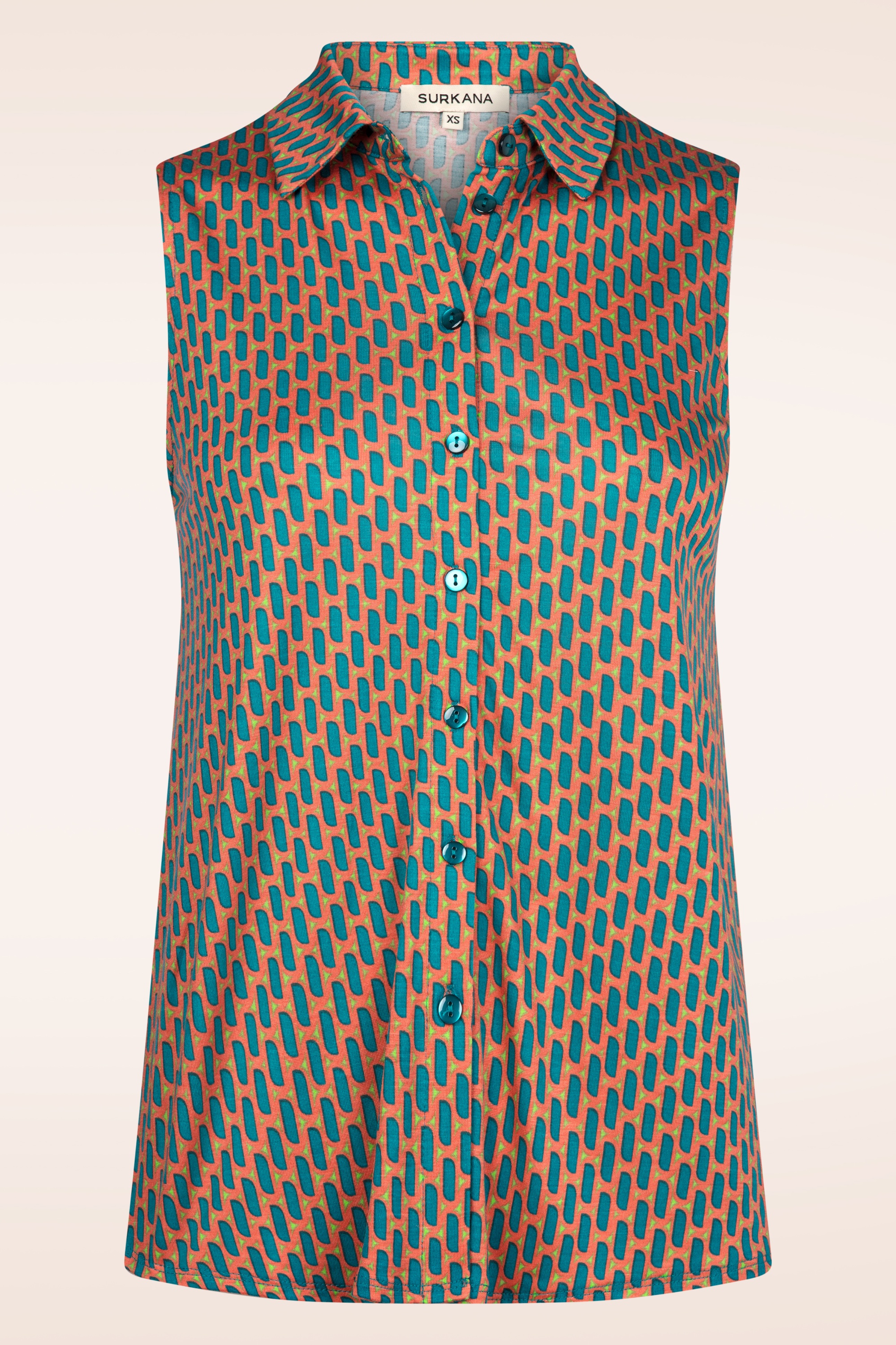 Surkana - Eden Sleeveless blouse top in turquoise