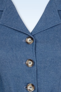 Very Cherry - Revers Denim midi jurk in indigo blauw 2