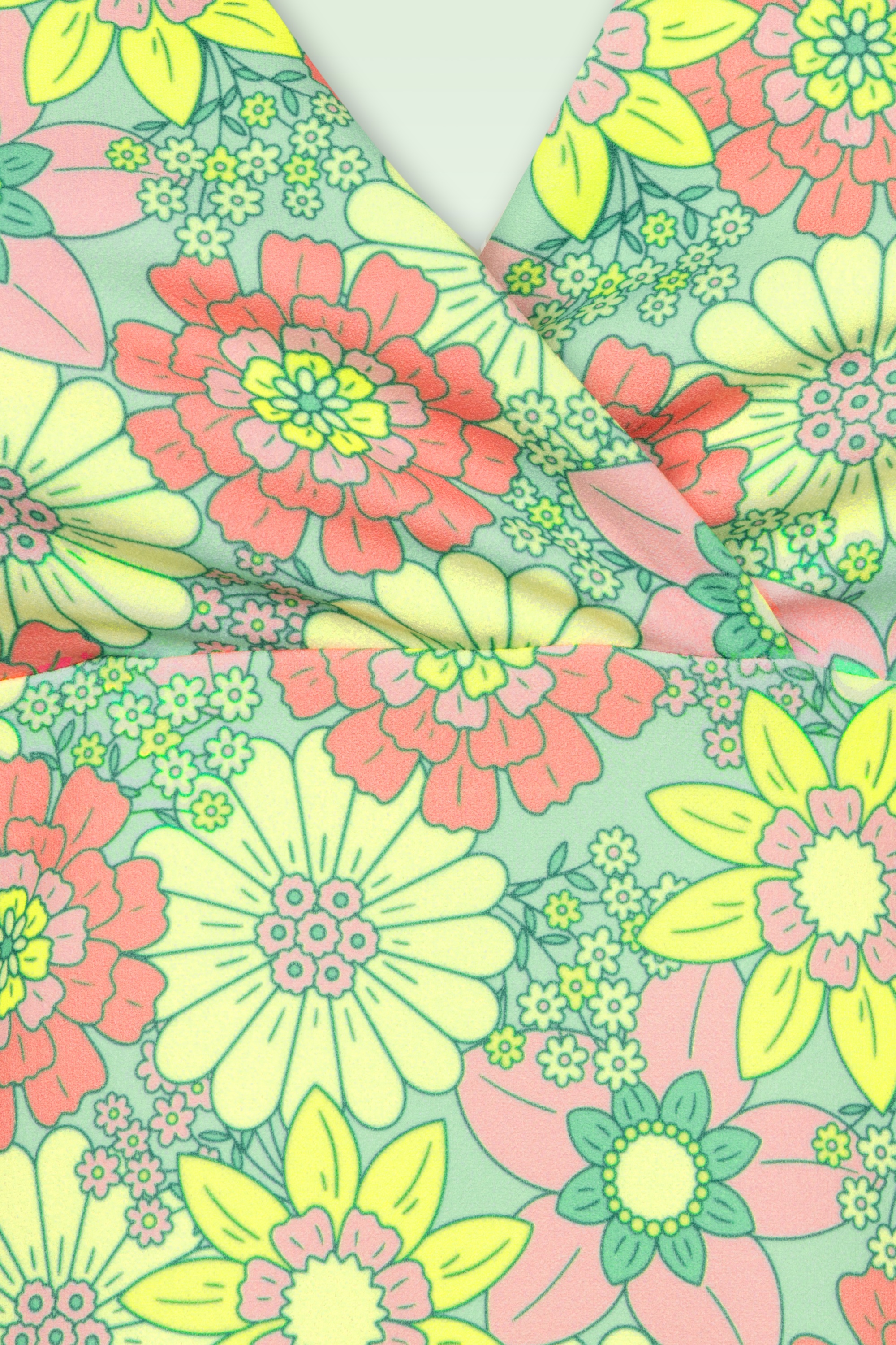 Vintage Chic for Topvintage - Marion Floral Dress in Green and Multi 2