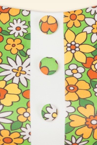 Vintage Chic for Topvintage - Sarah Floral jurk in groen en oranje 2