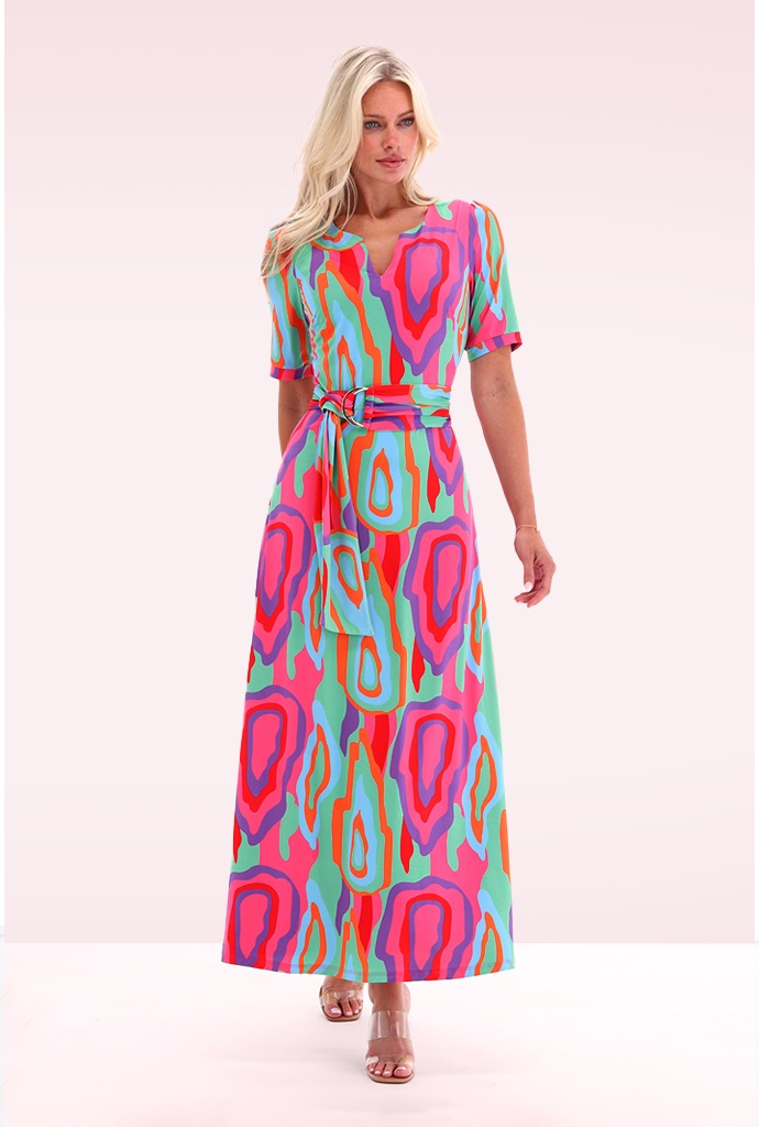 K-Design - Marlene Funky maxi jurk in multi