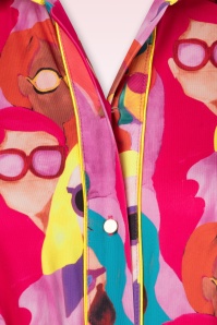 K-Design - Face Me Button Down maxi jurk in roze en multi 3