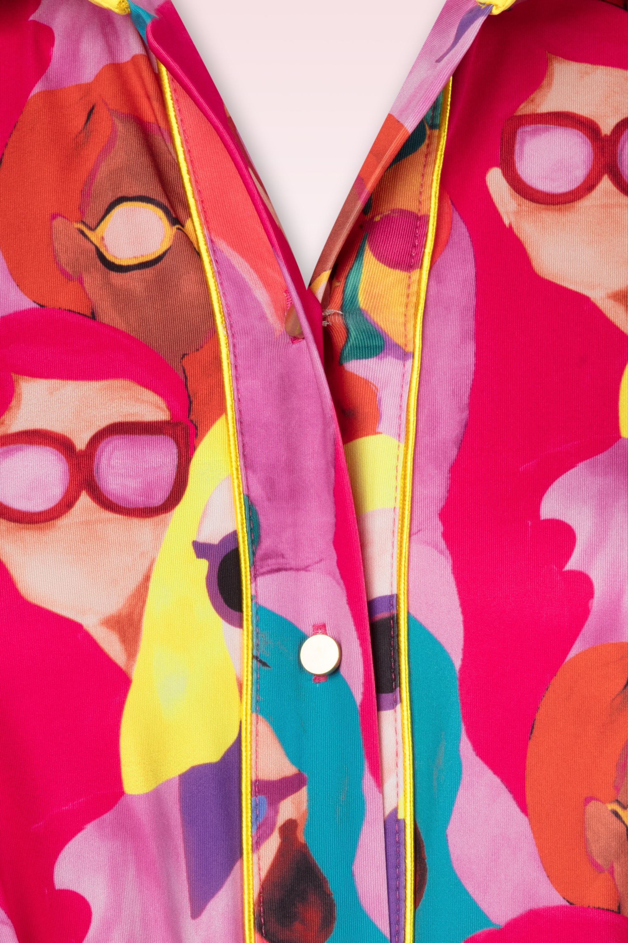 K-Design - Face Me Button Down maxi jurk in roze en multi 3