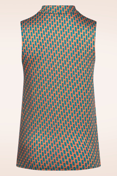 Surkana - Eden Sleeveless blouse top in turquoise 3