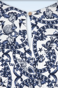 Blutsgeschwister - Lightest Wings maxi jurk in Sea Life Mosaic wit 3
