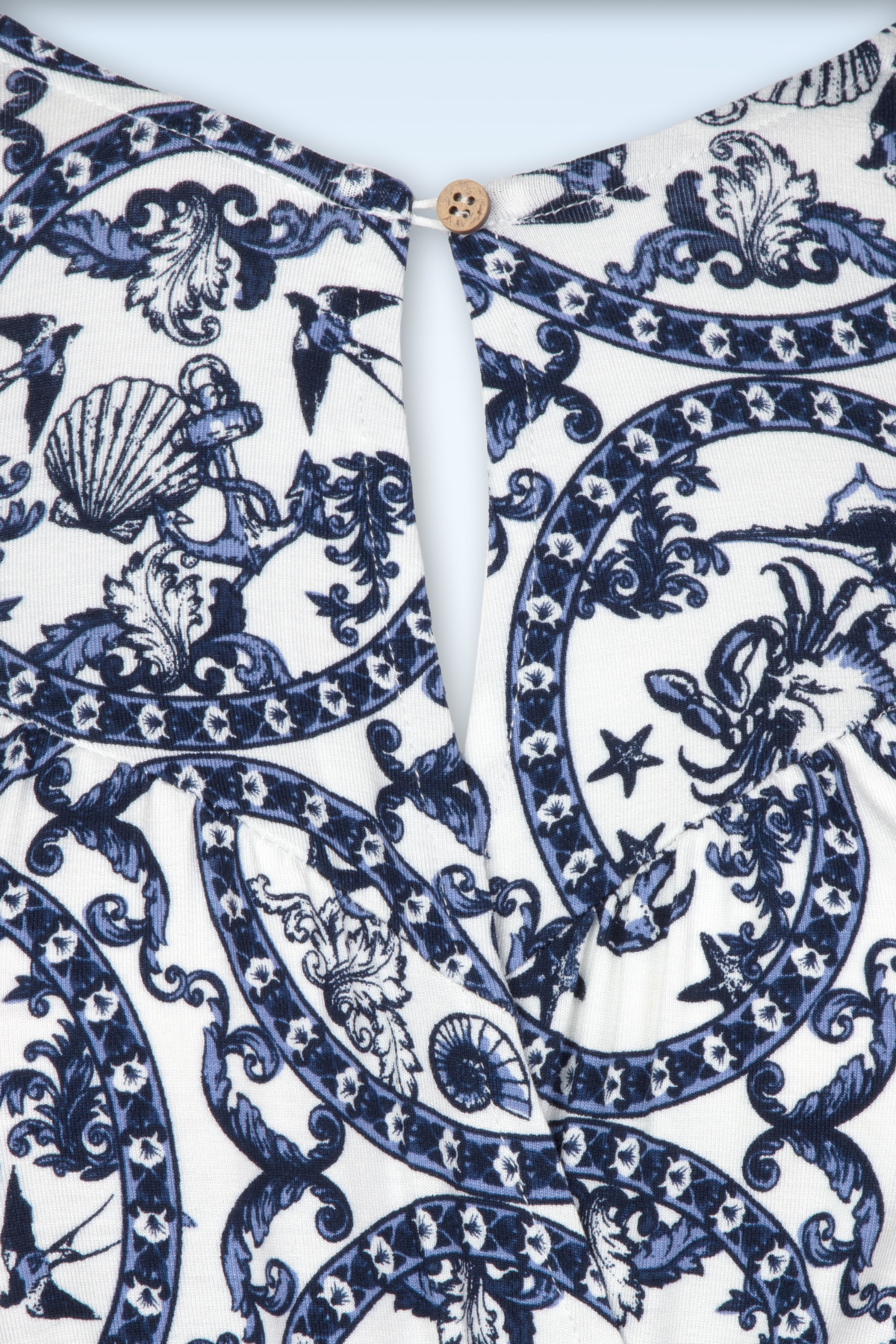 Blutsgeschwister - Lightest Wings maxi jurk in Sea Life Mosaic wit 3
