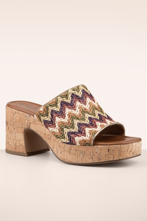 Tamaris - Tori Clog sandalen in bruin en multi 3