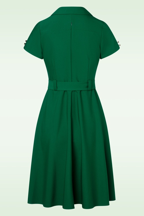 Glamour Bunny Business Babe - The Giselle Swing Dress in Emerald Green 5