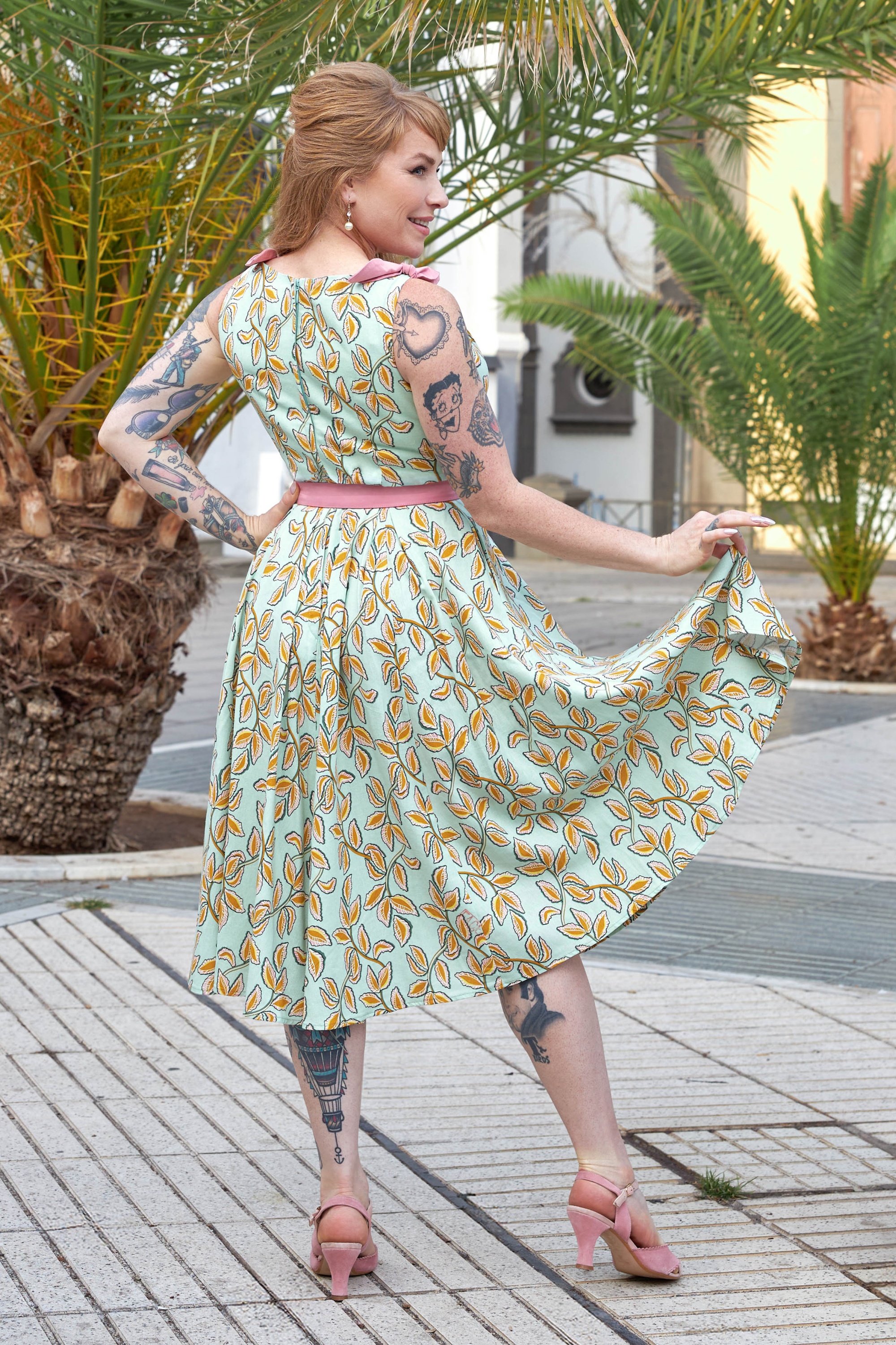 Miss Candyfloss - Piria Pia swing jurk in mint 2
