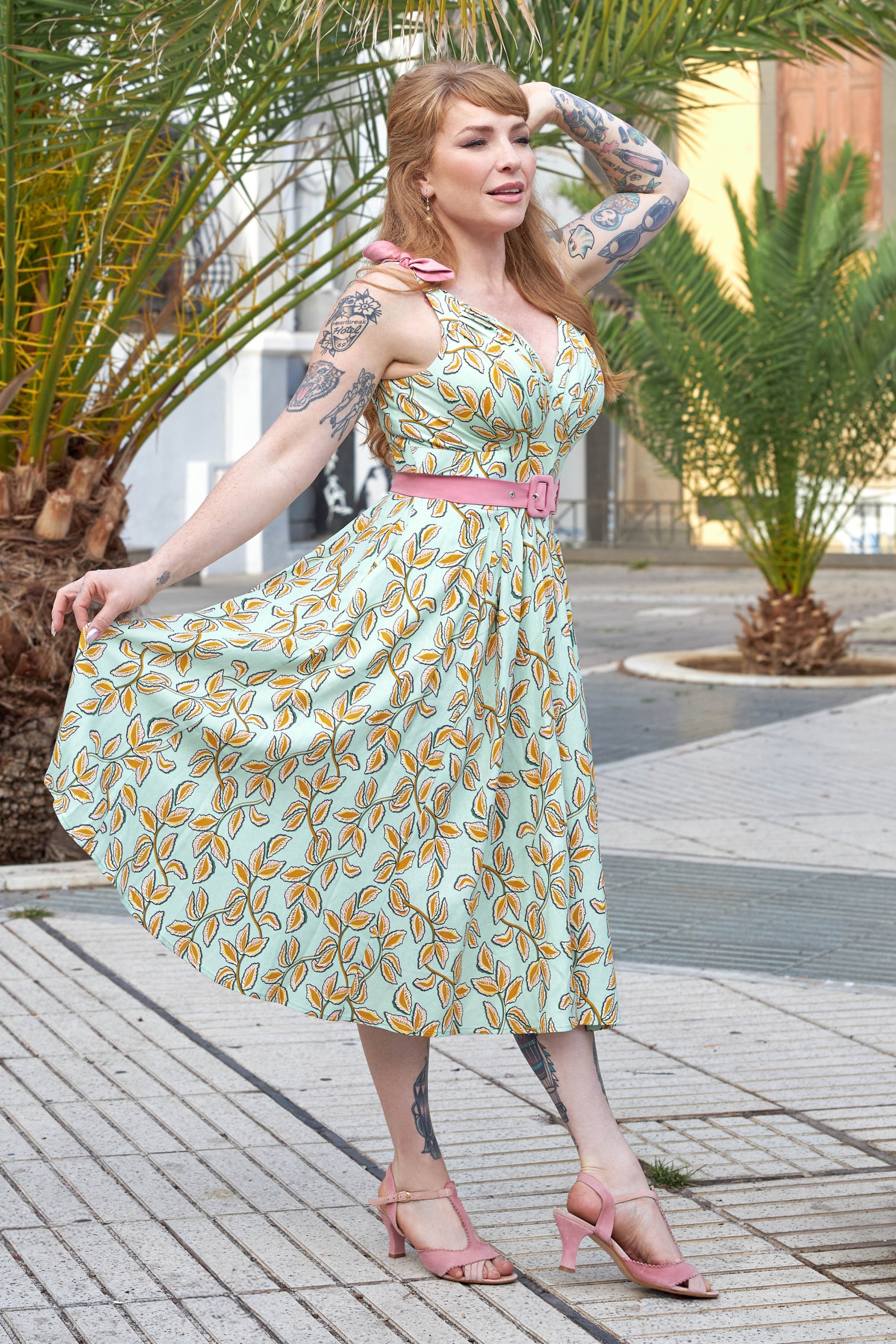 Miss Candyfloss - Piria Pia swing jurk in mint 4