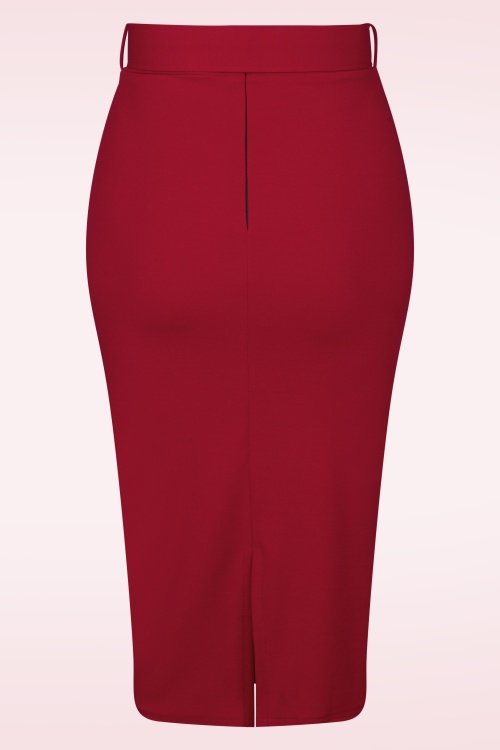 Vintage Chic for Topvintage - Demi pencil rok in lipstick rood 3
