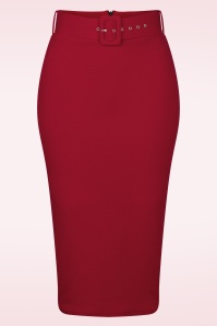 Vintage Chic for Topvintage - Demi pencil rok in lipstick rood