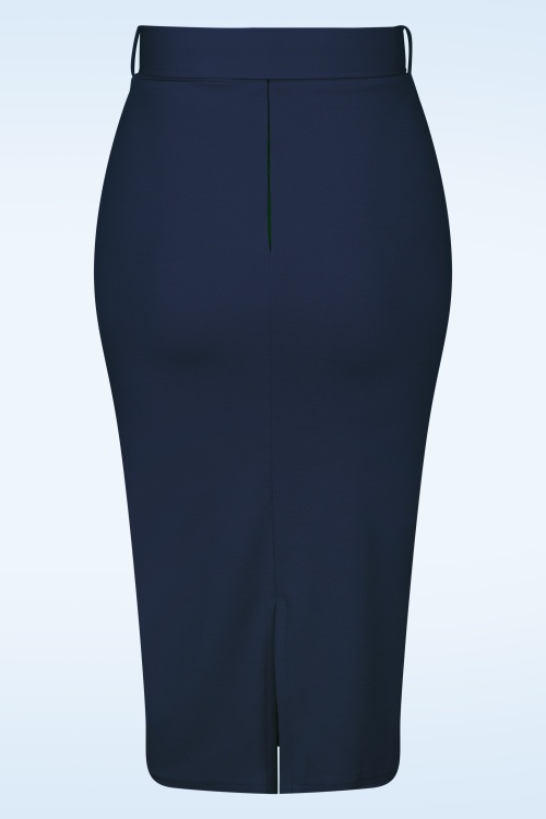 Vintage Chic for Topvintage - Demi Bleistiftrock in Marineblau 3