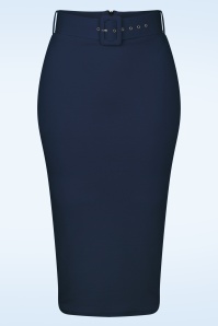Vintage Chic for Topvintage - Demi Bleistiftrock in Marineblau
