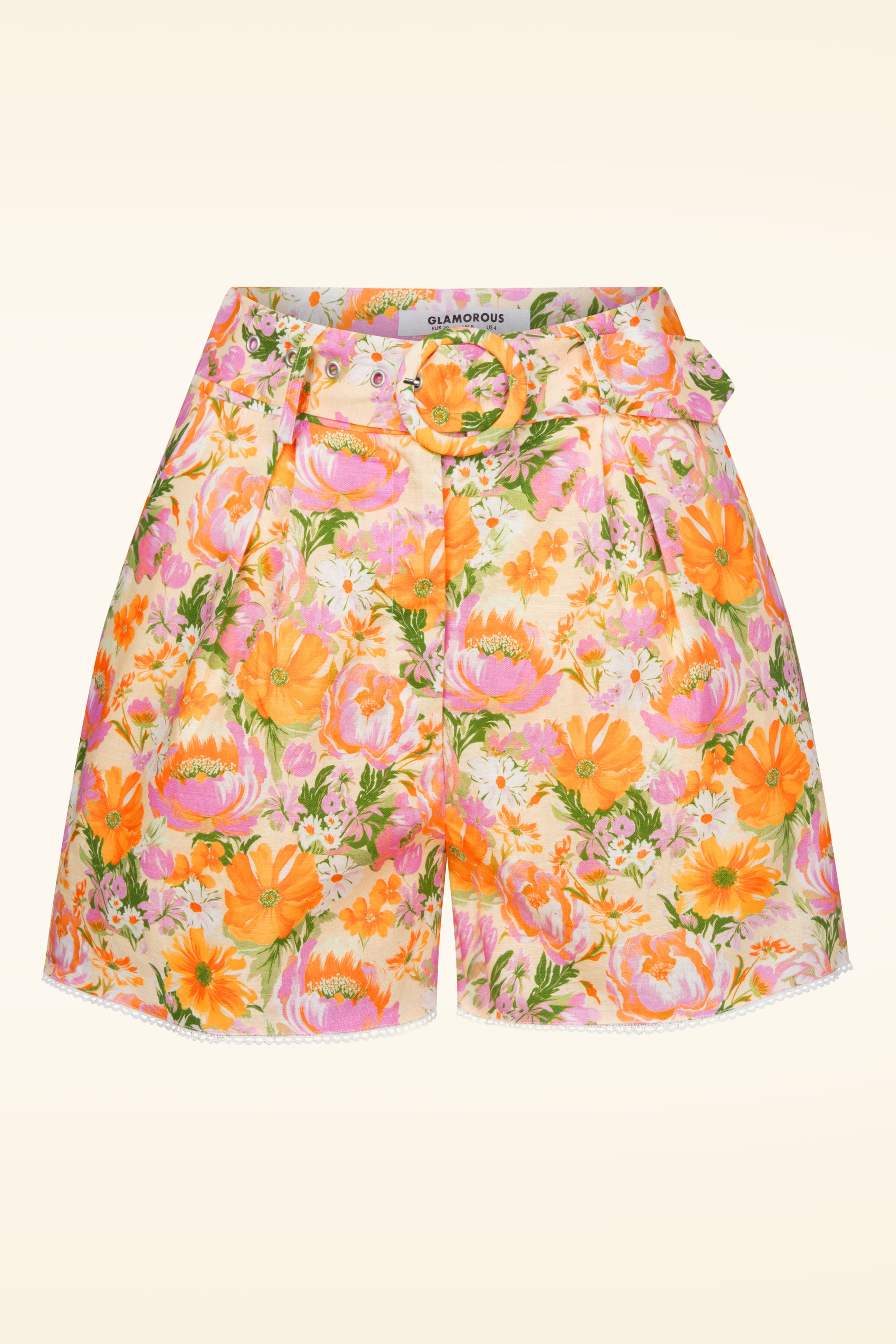 Glamorous - Selia Wallpaper Floral shorts in geel