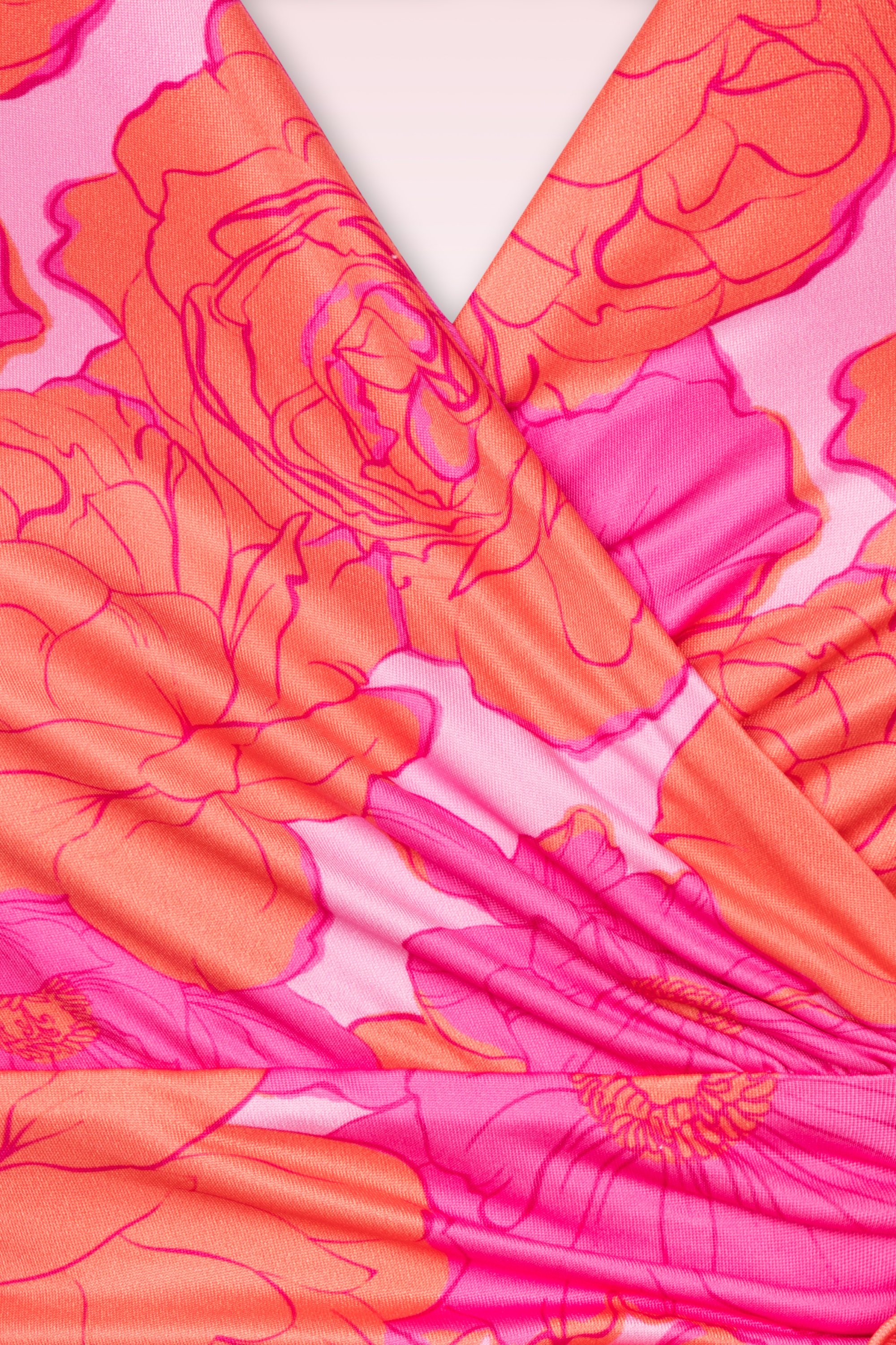 Vintage Chic for Topvintage - Andi Floral swing jurk in roze en oranje 2