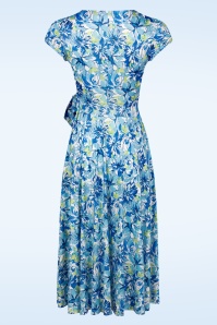 Vintage Chic for Topvintage - Andi Blumen Swing Kleid in Blau 3