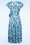 Vintage Chic for Topvintage - Andi Blumen Swing Kleid in Blau 3