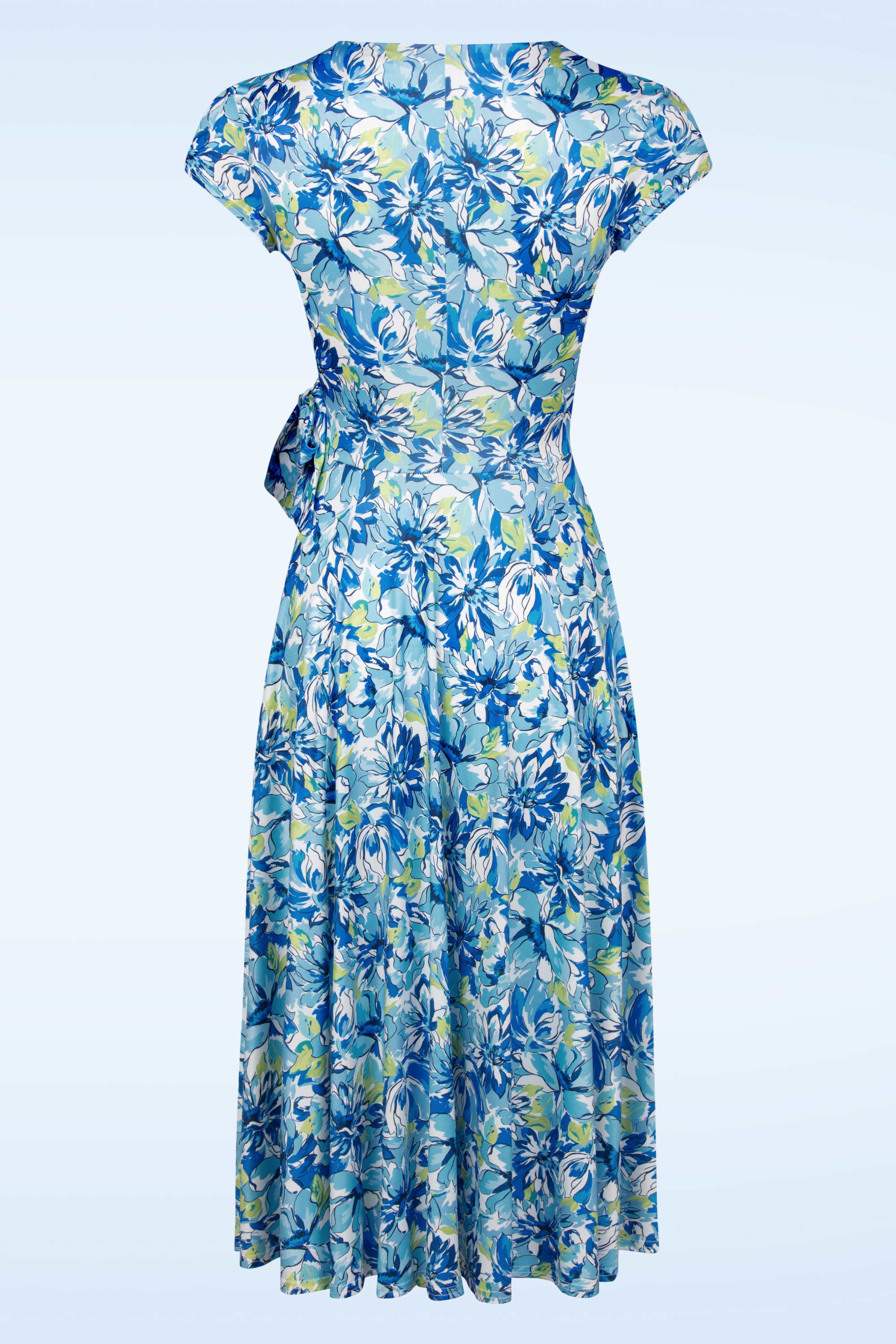 Vintage Chic for Topvintage - Andi Blumen Swing Kleid in Blau 3