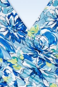 Vintage Chic for Topvintage - Andi Blumen Swing Kleid in Blau 2
