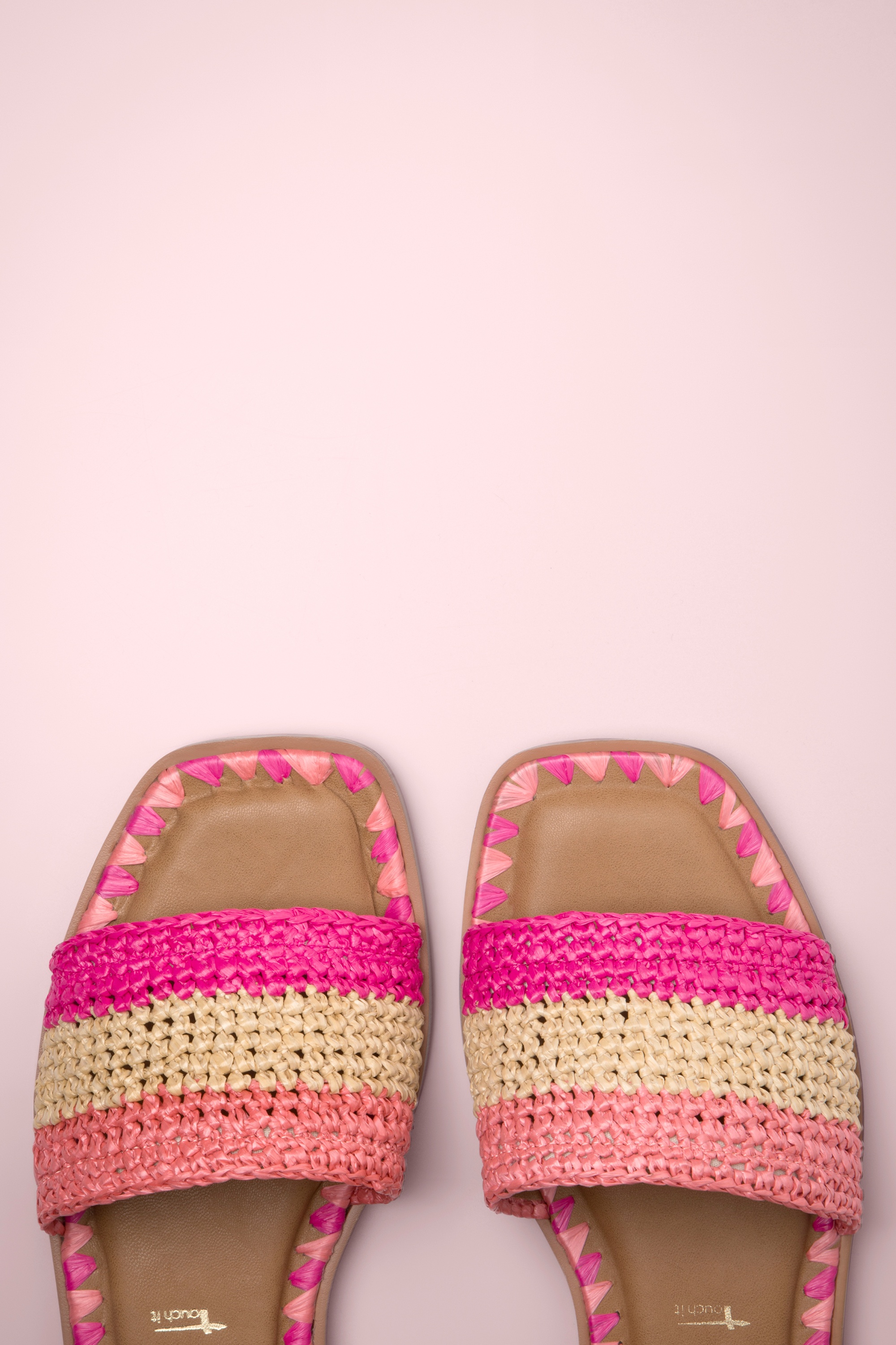 Tamaris - Serena Raffia Pantoletten in Rosa. 2