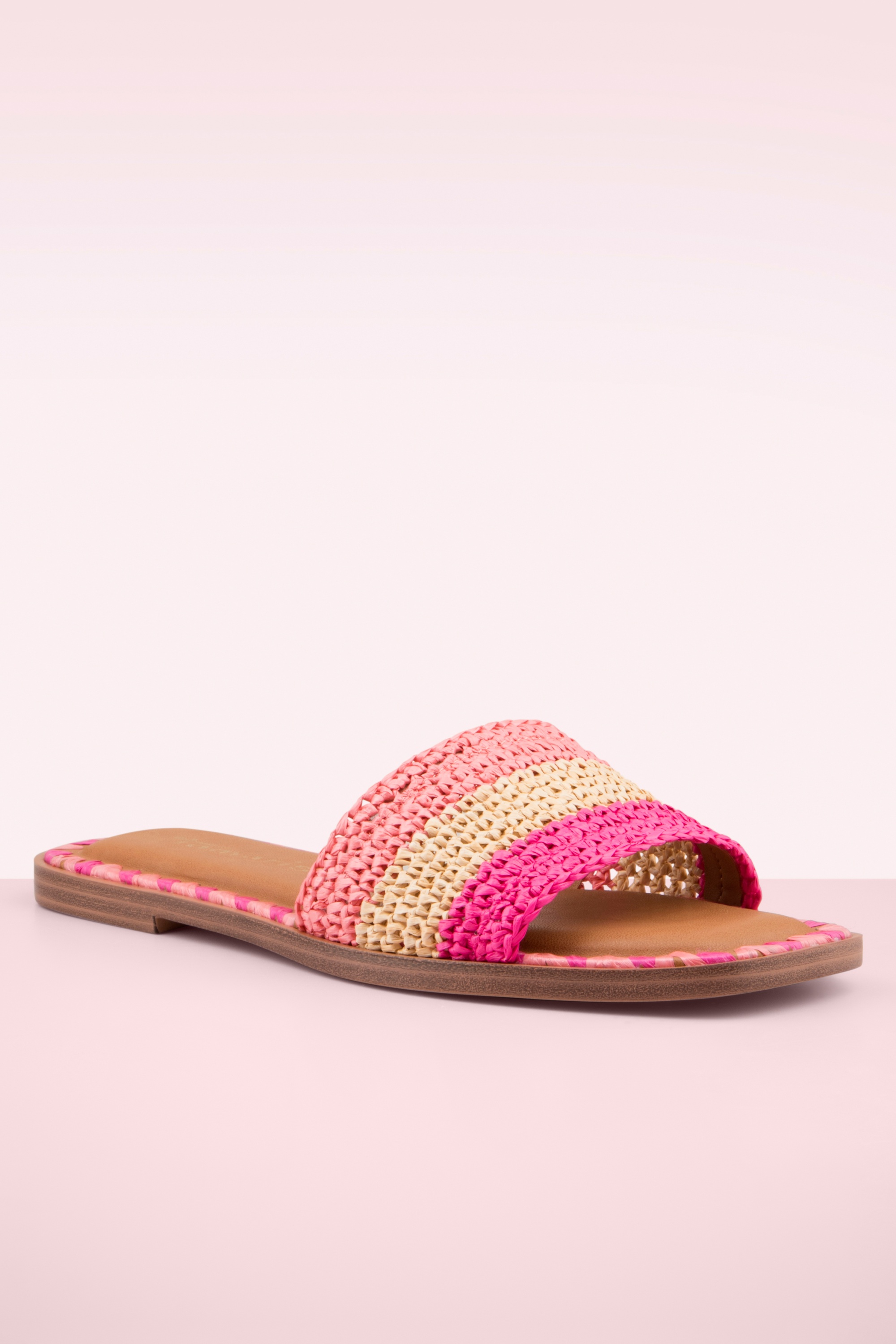 Tamaris - Serena Raffia Pantoletten in Rosa. 3