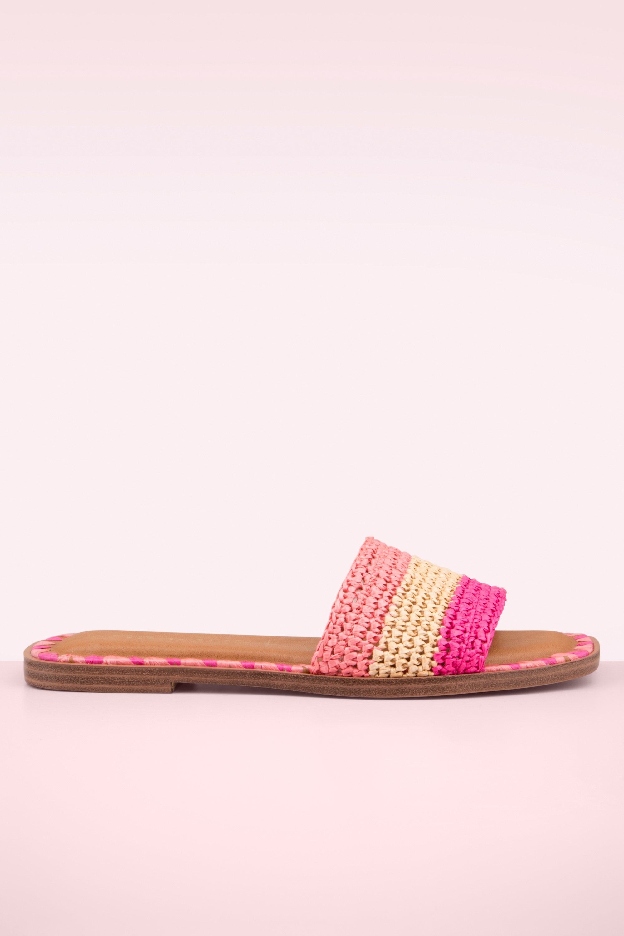 Tamaris - Serena Raffia Pantoletten in Rosa.