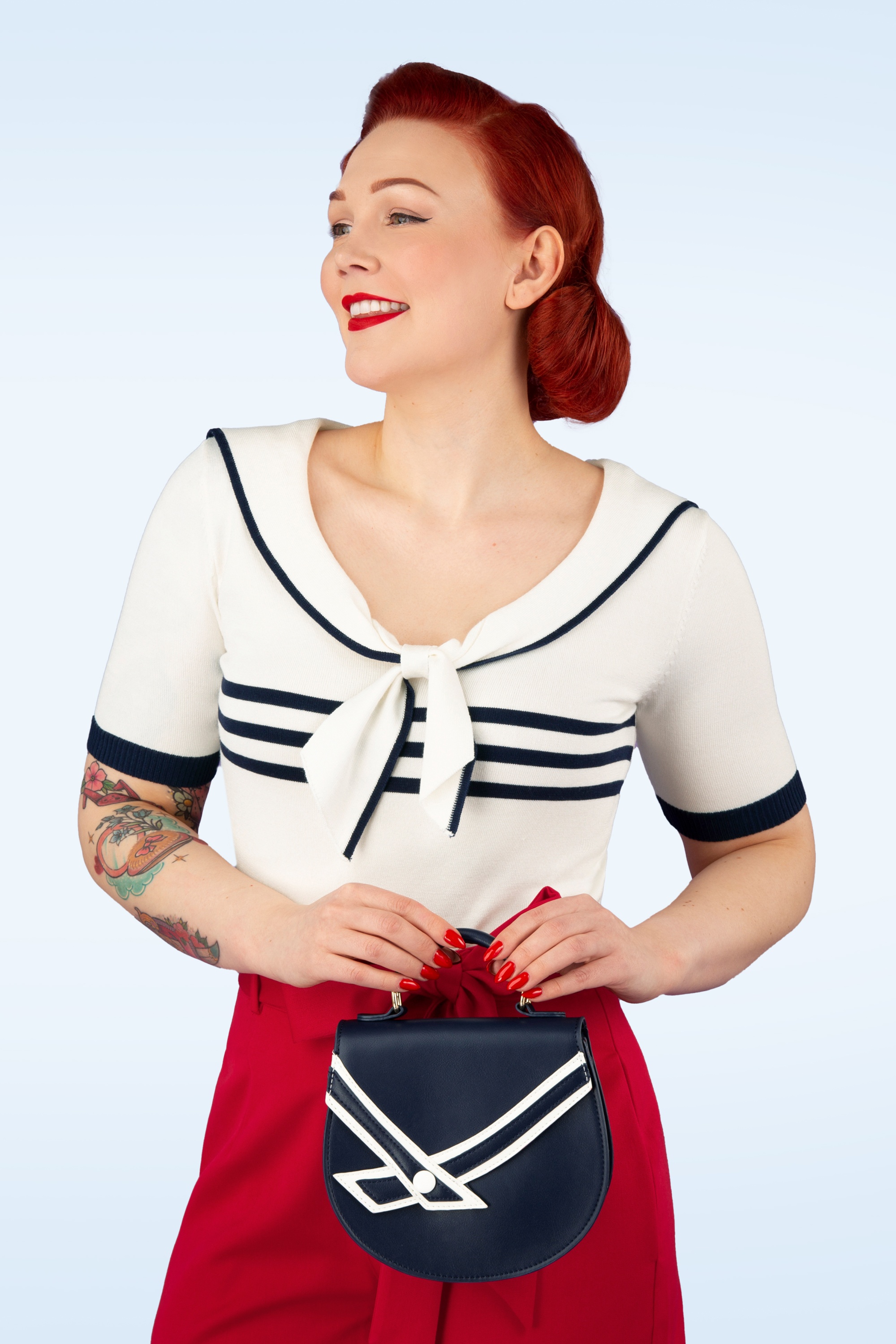 Banned Retro - Nautical Kelly Lee Handbag in Navy 2