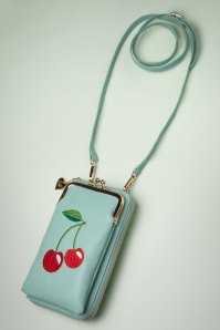 Banned Retro - Cherry Pie Cross Body Handytasche in Mint 3