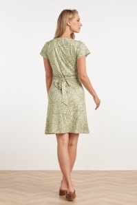 Smashed Lemon - Jolene jurk in zand en leger groen 3