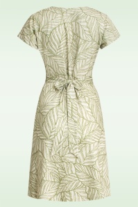 Smashed Lemon - Jolene jurk in zand en leger groen 4