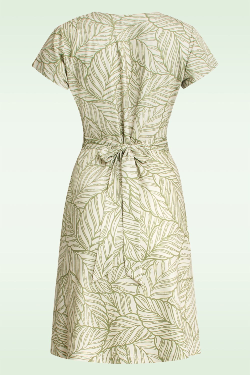 Smashed Lemon - Jolene jurk in zand en leger groen 4