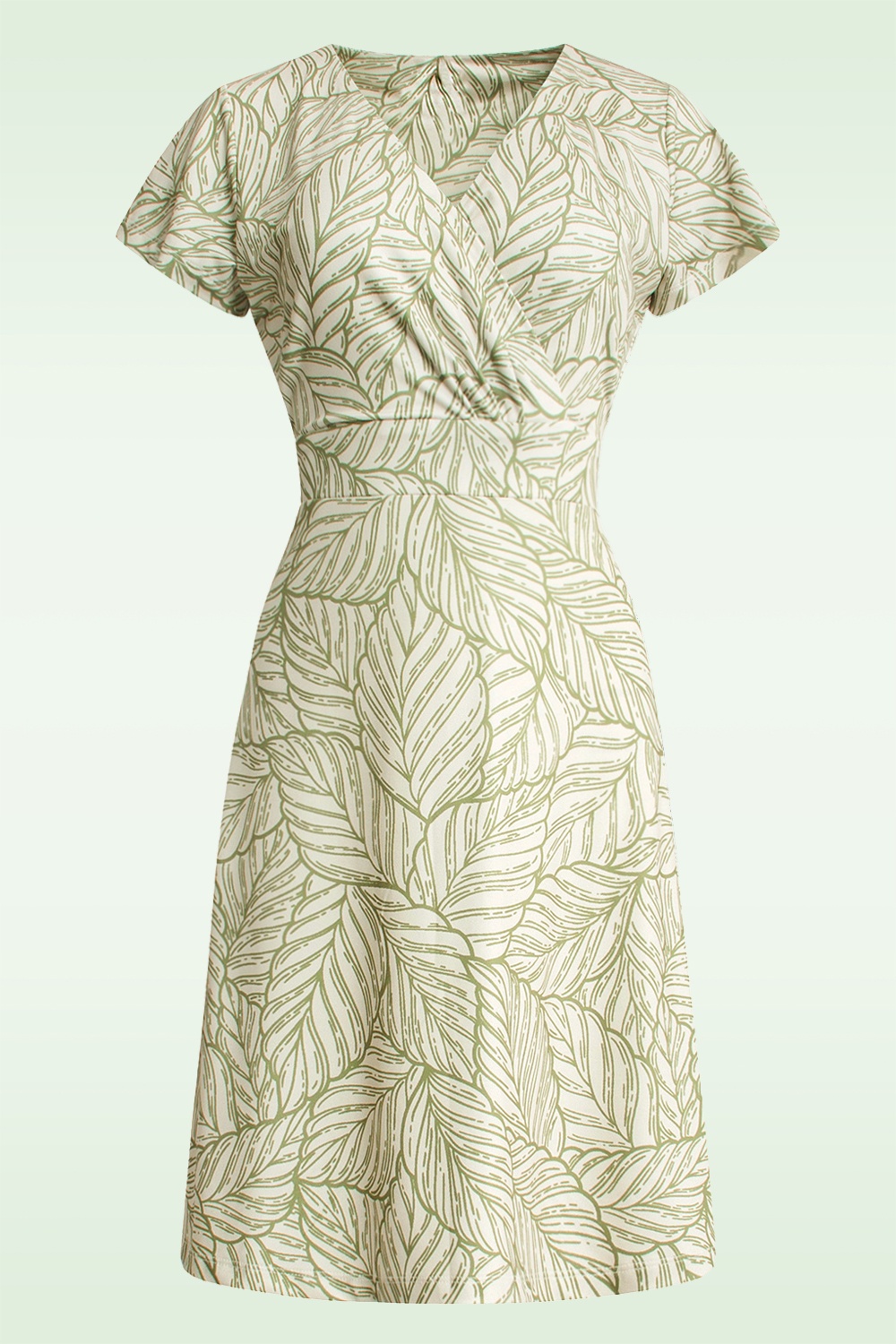 Smashed Lemon - Jolene jurk in zand en leger groen