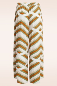Smashed Lemon - Terri pantalon met wijde pijpen in wit en multi 4
