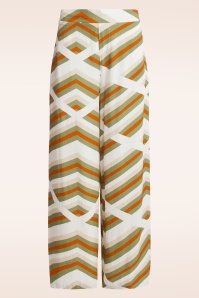 Smashed Lemon - Terri pantalon met wijde pijpen in wit en multi