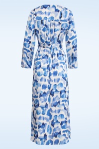 Smashed Lemon - Suzie maxi jurk in wit en blauw 2