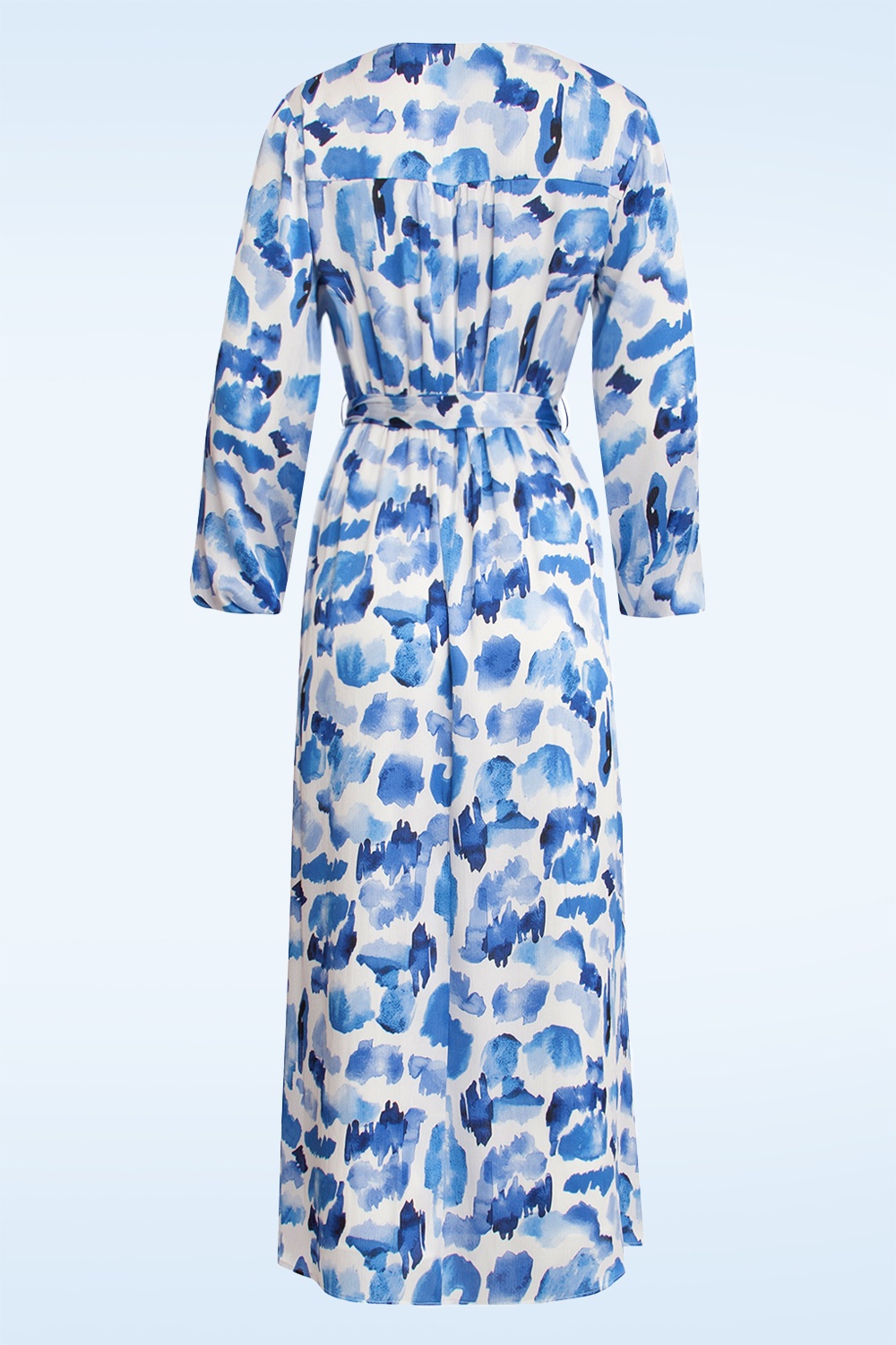Smashed Lemon - Suzie maxi jurk in wit en blauw 2
