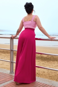Miss Candyfloss - Helaina Mai palazzo jumpsuit in fuchsia 4