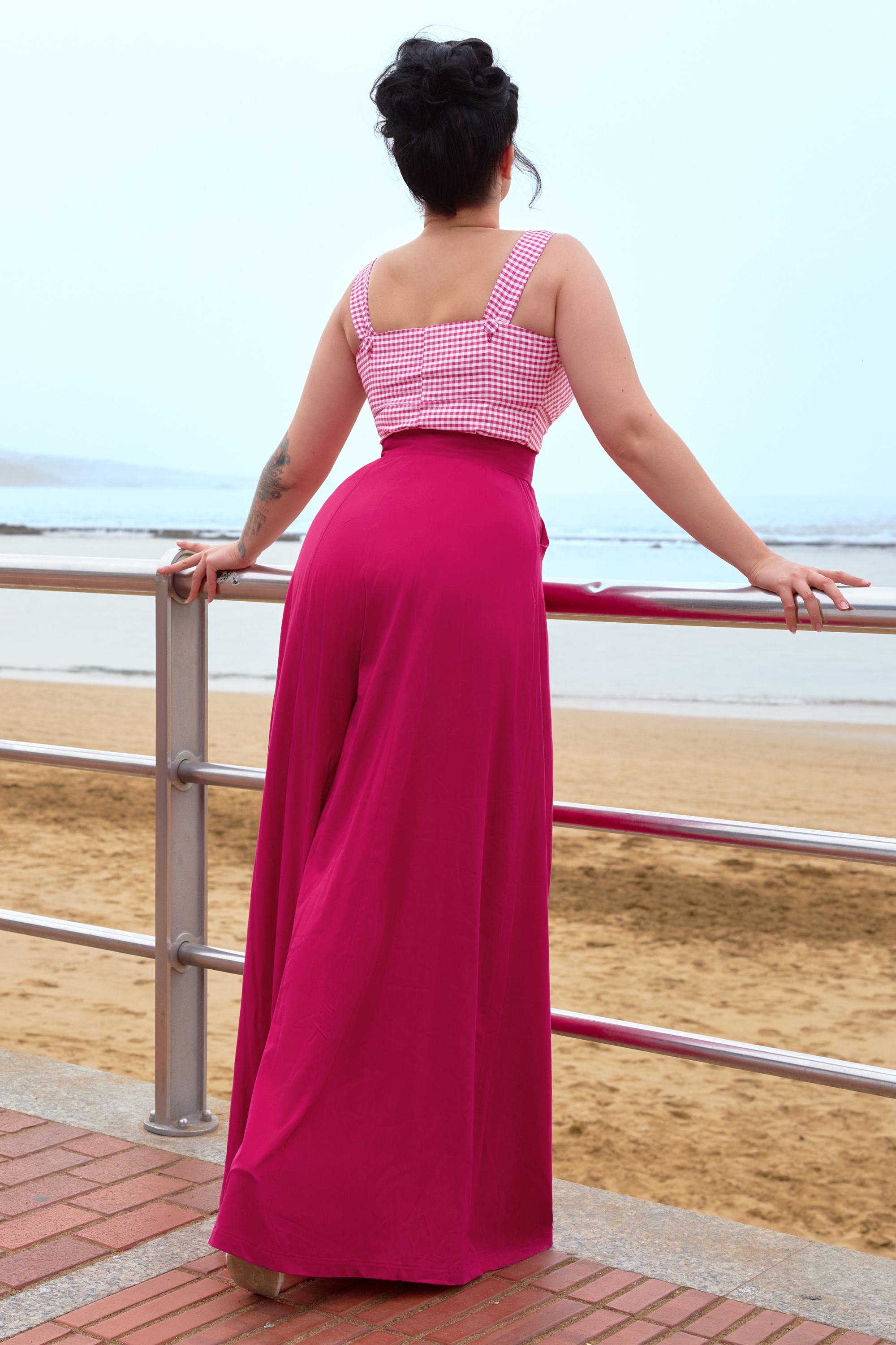 Miss Candyfloss - Helaina Mai palazzo jumpsuit in fuchsia 4