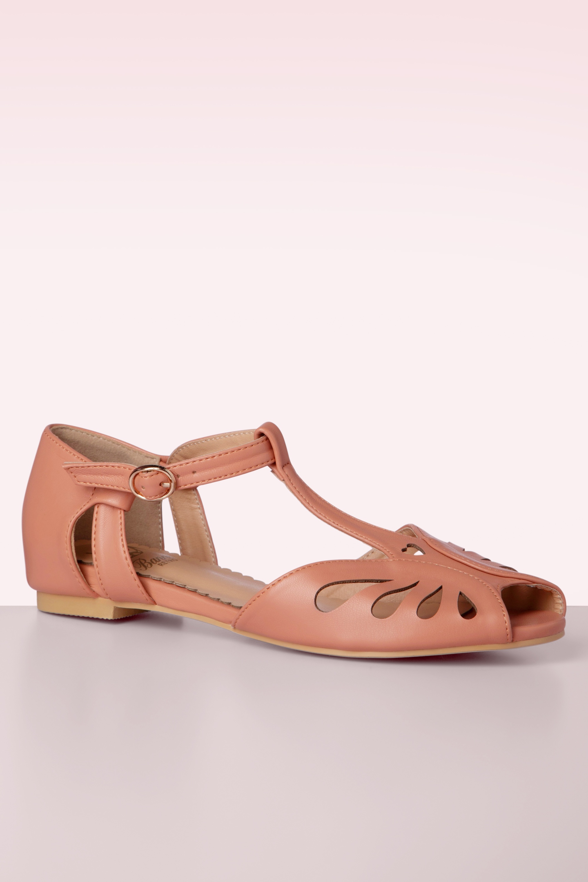 Banned Retro - Secret Love Flats in Powder Pink 3