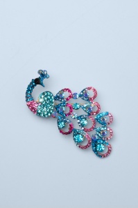 Day&Eve by Go Dutch Label - Glamouröse Pfauenbrosche in Blau