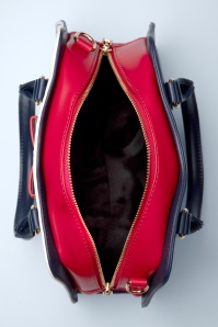 Banned Retro - Mohn Polka Handtasche in Weiß 4